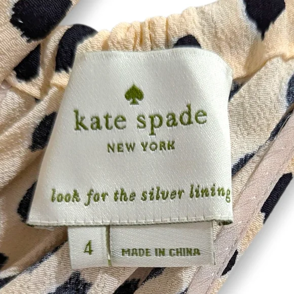 Kate Spade Leopard Dot Tie Back Dress "Take A Walk On The Wild Side", Size 4 - Picture 3 of 15